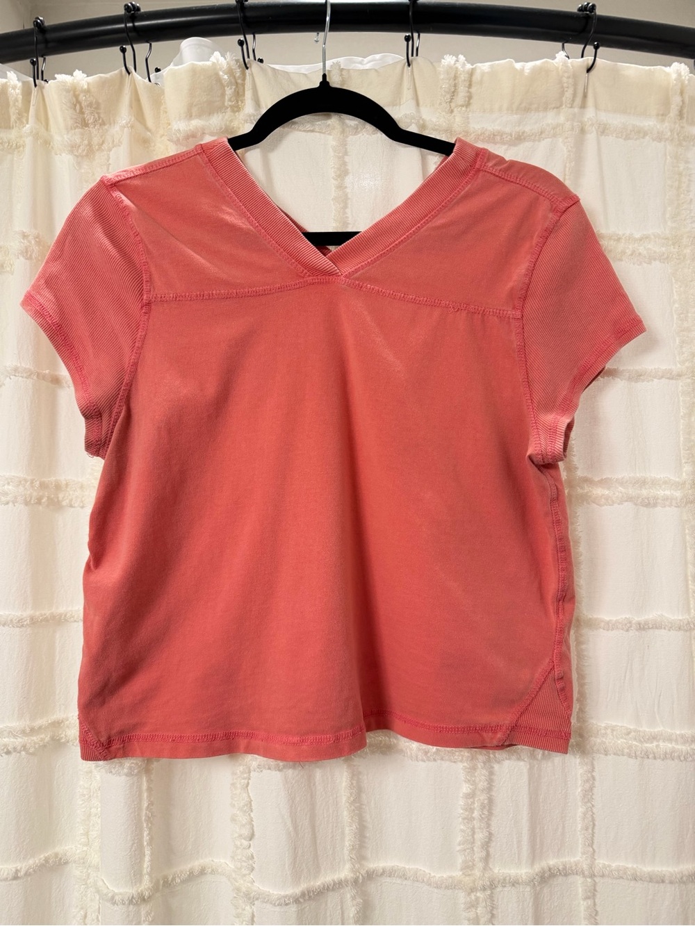 Free People Coral V-Neck Short Sleeve Women's Top